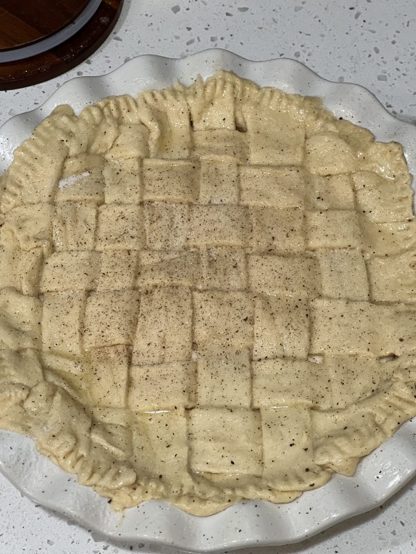 Sugar Cream Crescent Pie before baking