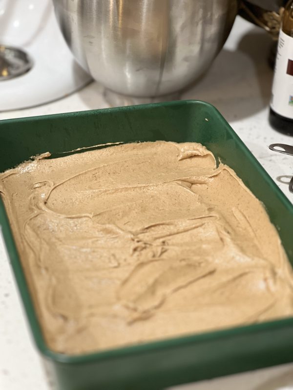 the batter spread into the pan before baking