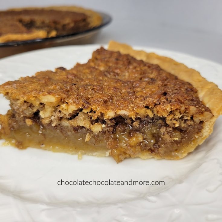 a slice of classic southern pecan pie