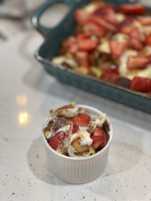 Strawberries and Cream French Toast Casserole