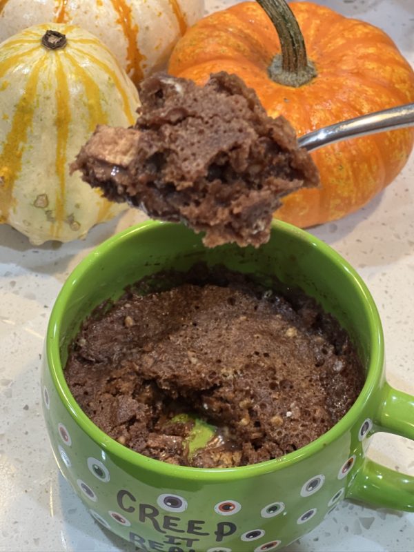 Halloween Candy Mug Cakes Halloween Candy Mug Cakes