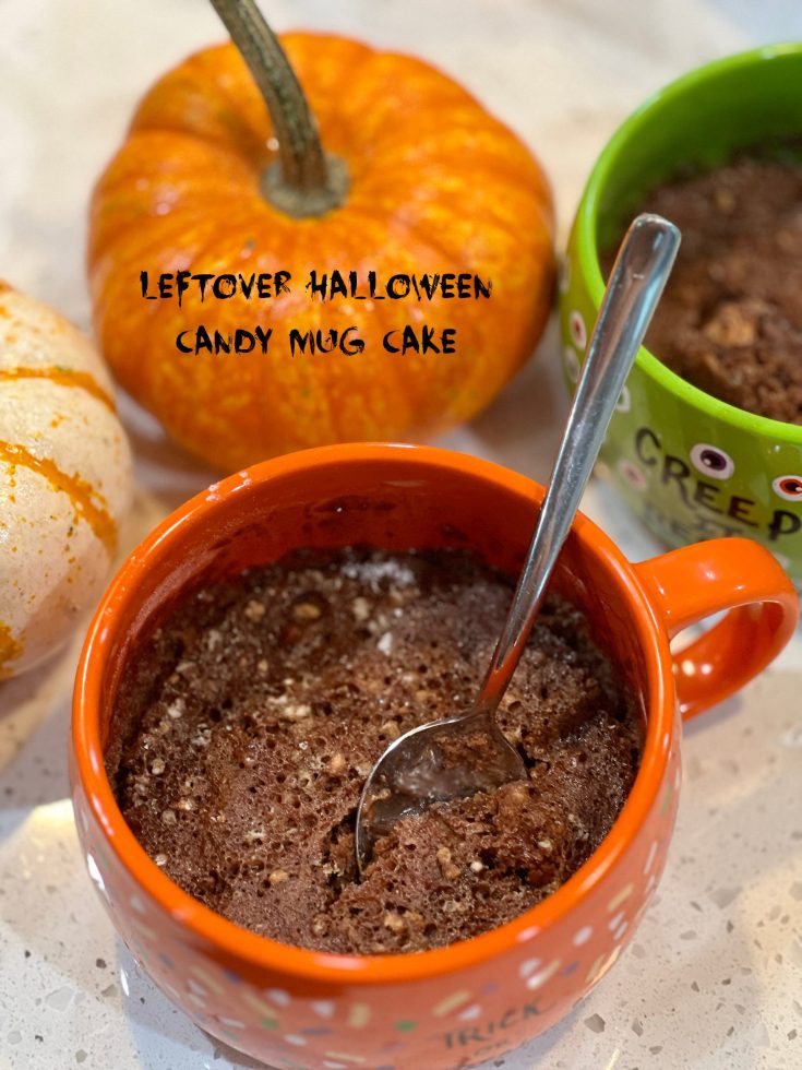 Halloween Candy Mug Cakes