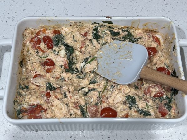 Garlic & Cheese Salmon Pasta